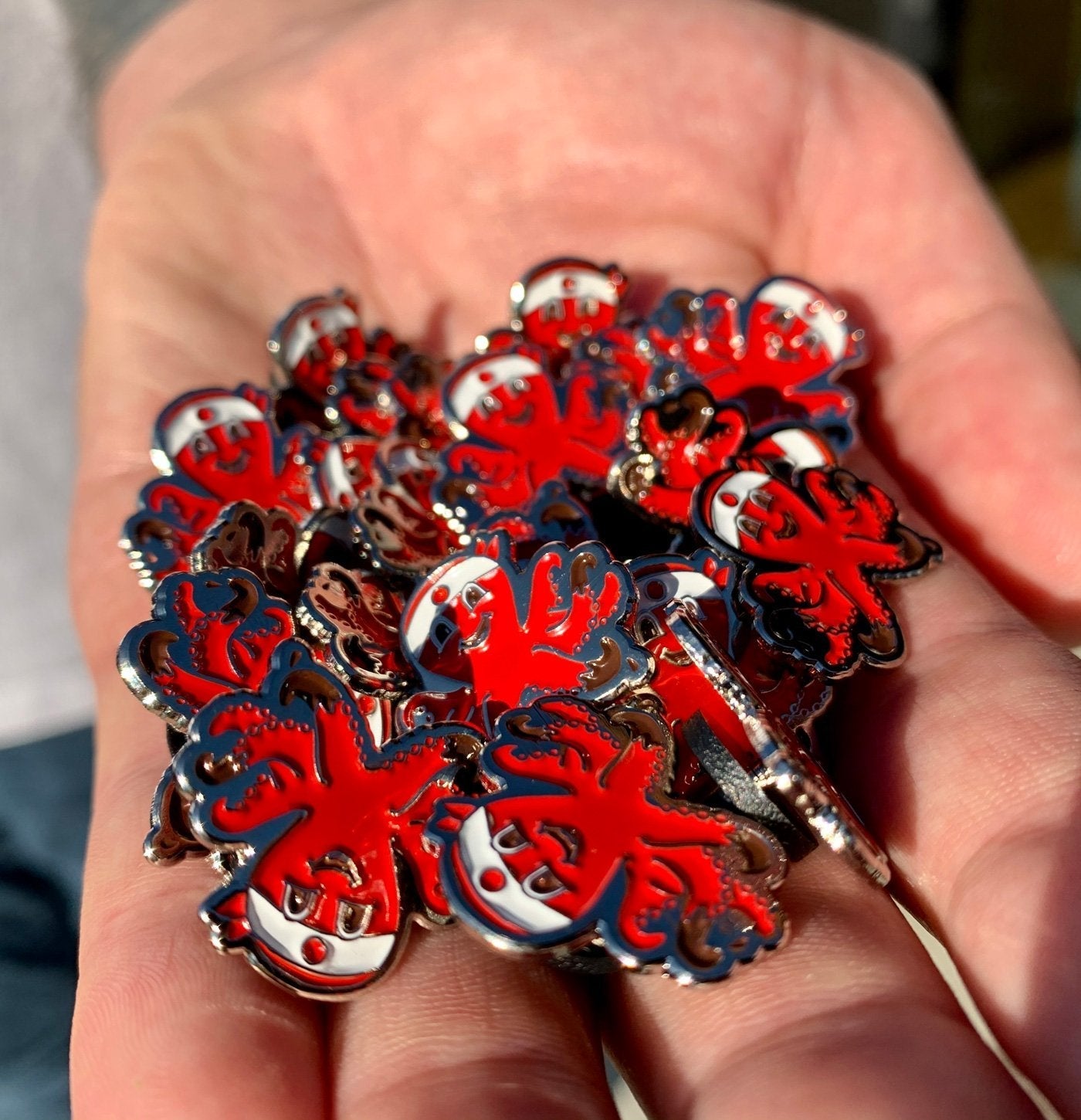 Red Octo Pin P1